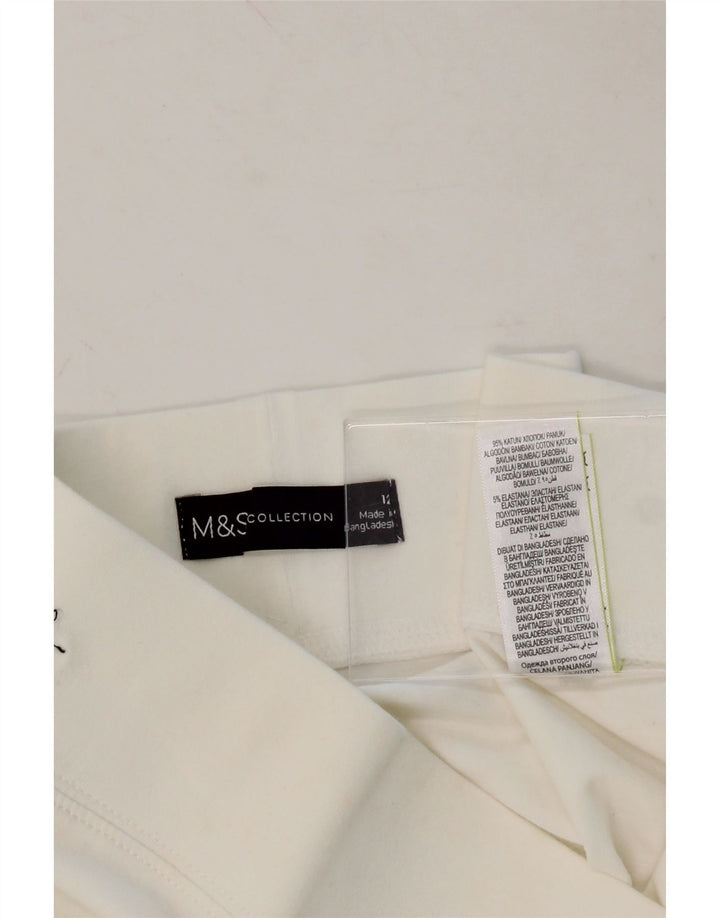 MARKS & SPENCER Womens Leggings UK 12 Medium White Cotton Vintage Marks & Spencer and Second-Hand Marks & Spencer from Messina Hembry 