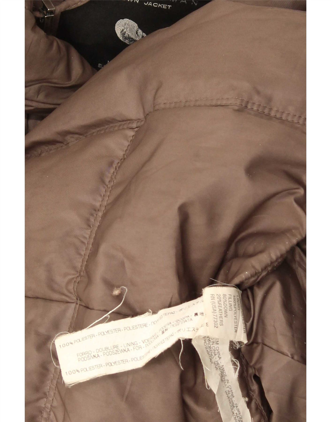 Zara Veste matelassée pour femme UK 8 Small Marron Polyester
