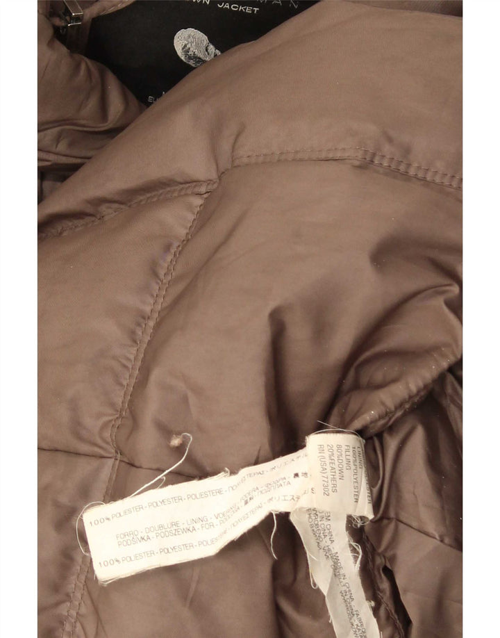 Zara Veste matelassée pour femme UK 8 Small Marron Polyester