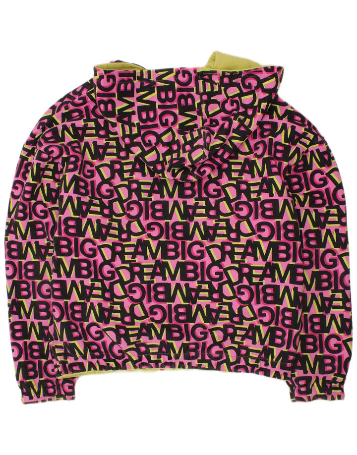 VINTAGE Veste réversible à capuche graphique pour filles 11-12 ans Coton rose