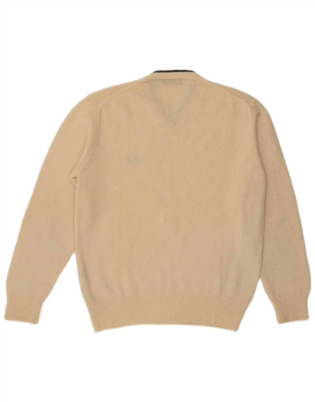Fred Perry Pull col V pour homme en laine beige Large