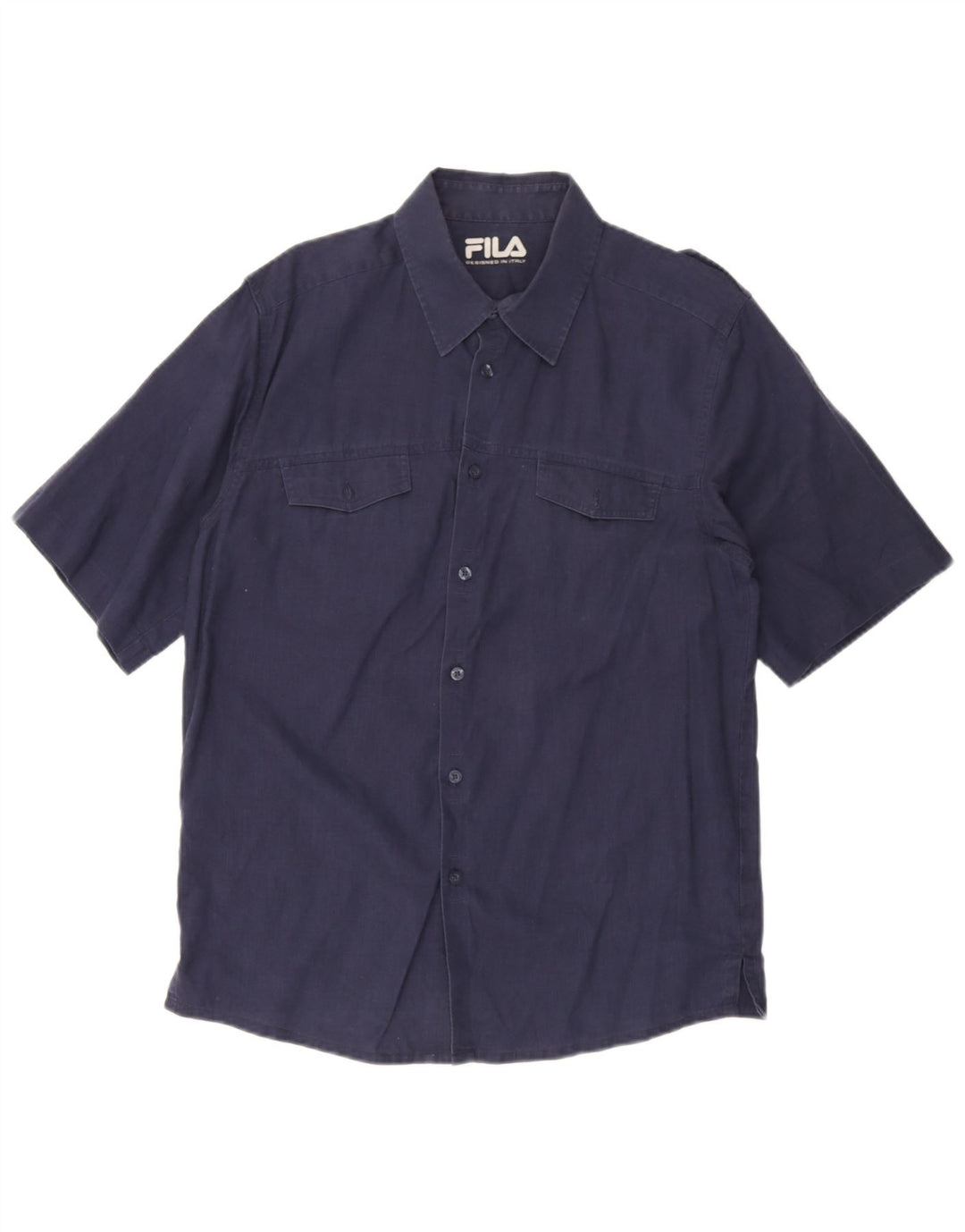Fila Chemise à Manches Courtes Militaire Homme Bleu Marine Moyen