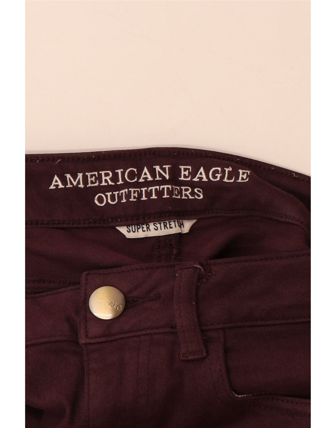 AMERICAN EAGLE OUTFITTERS Jean court pour femme UK 8 Small W26 L24 Bordeaux