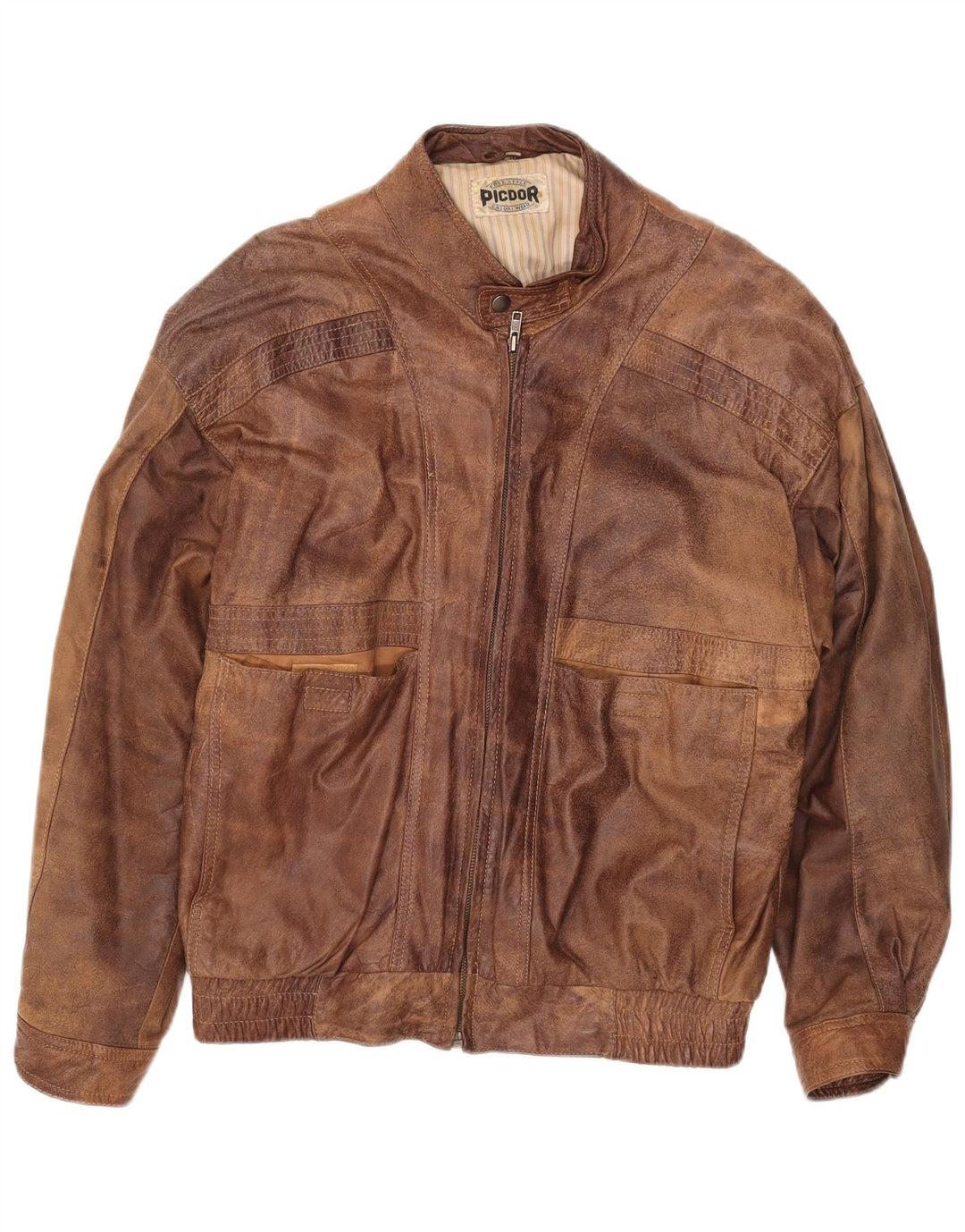 Veste en cuir homme Picdor EU 50 grand cuir marron