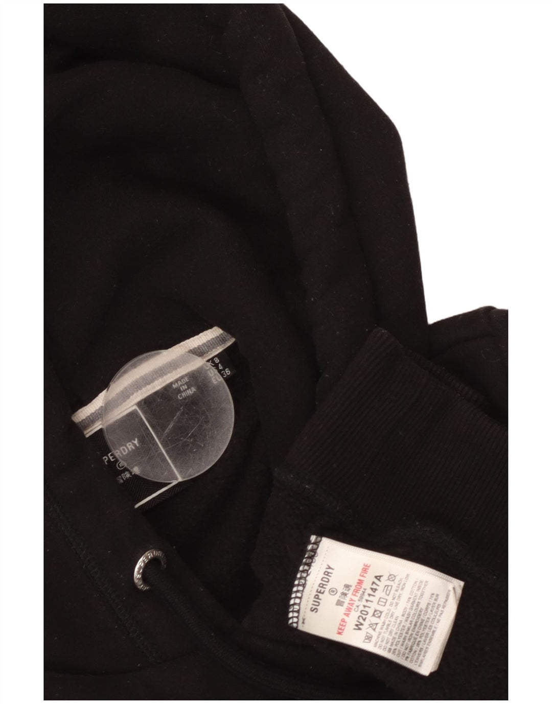 SUPERDRY Pull à capuche pour femme UK 8 Small Noir Coton