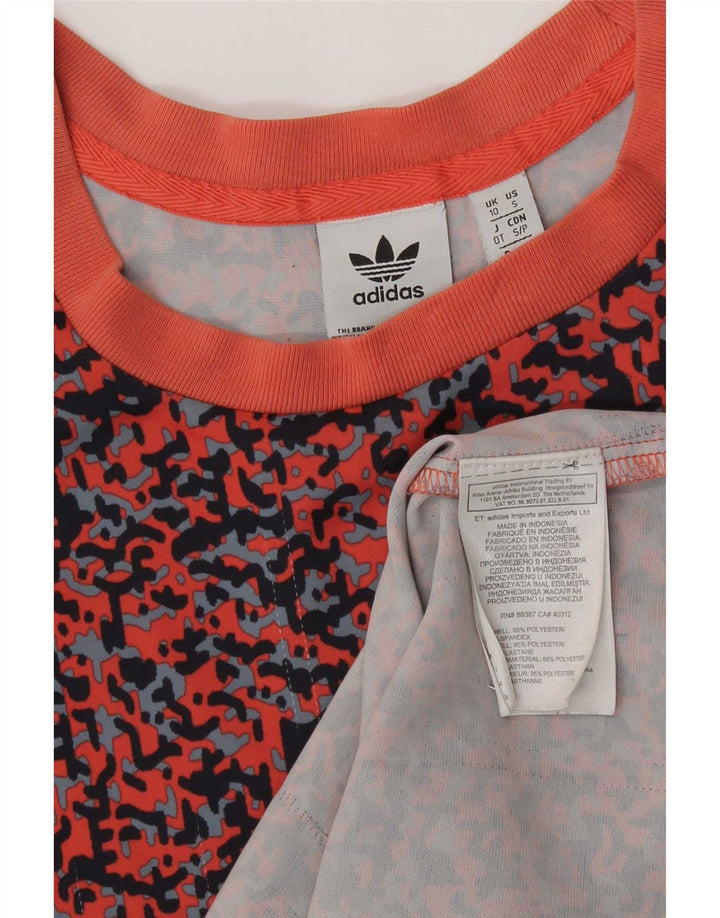 Adidas Robe t-shirt à motif abstrait pour femme UK 10 Small Multicolore