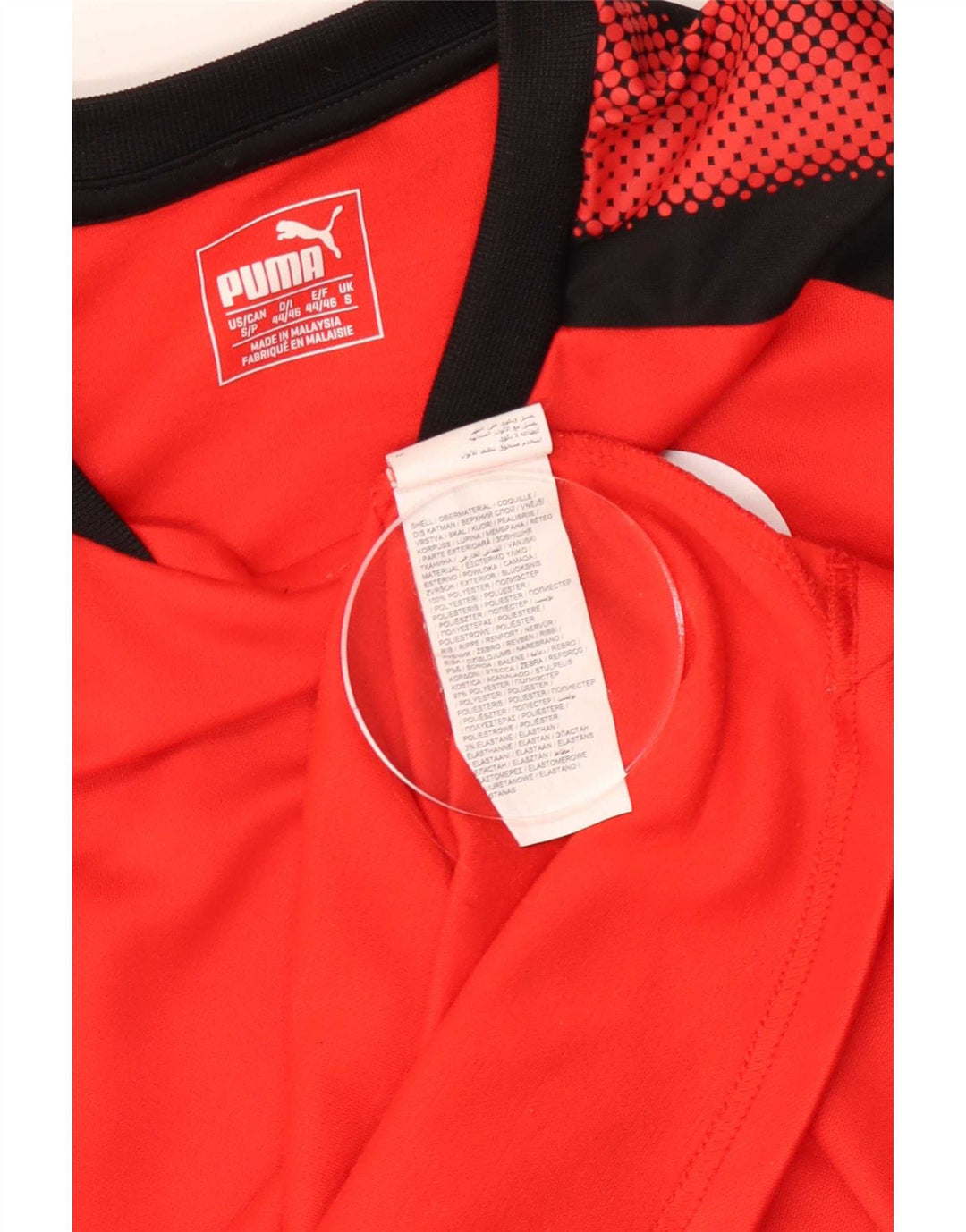 Puma Haut graphique à manches longues pour homme, petit, rouge, polyester color block