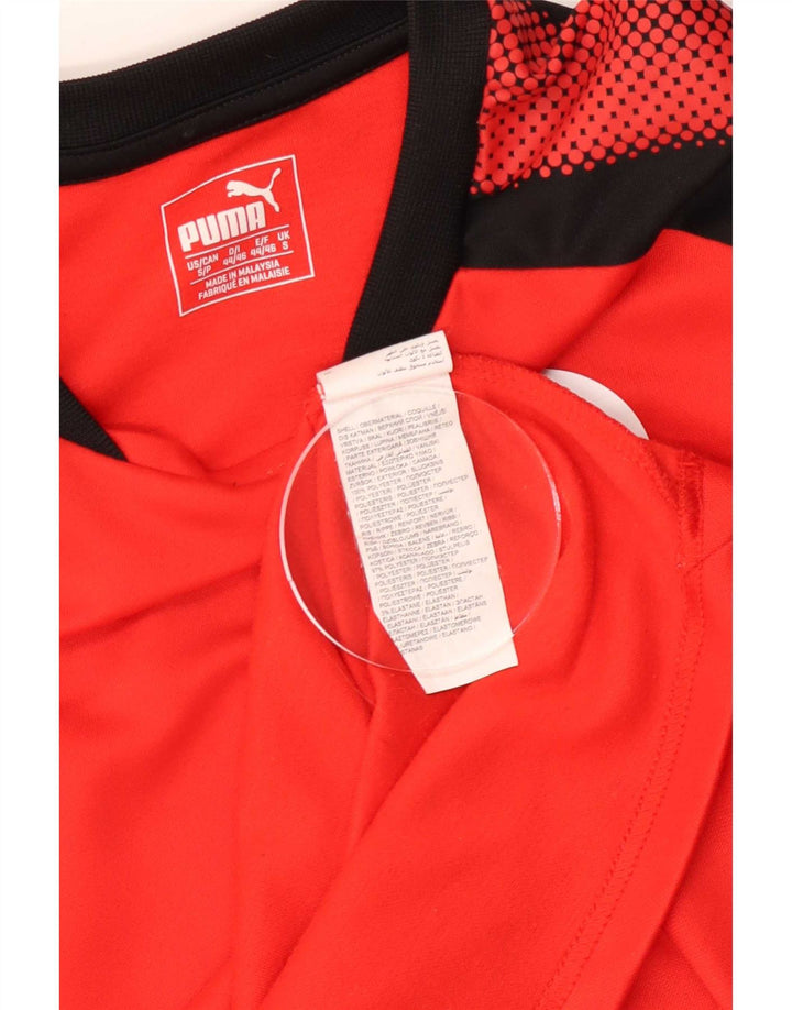 Puma Haut graphique à manches longues pour homme, petit, rouge, polyester color block