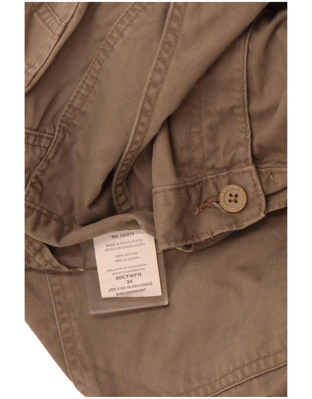 WRANGLER Short Cargo Homme W34 Grand Coton Marron