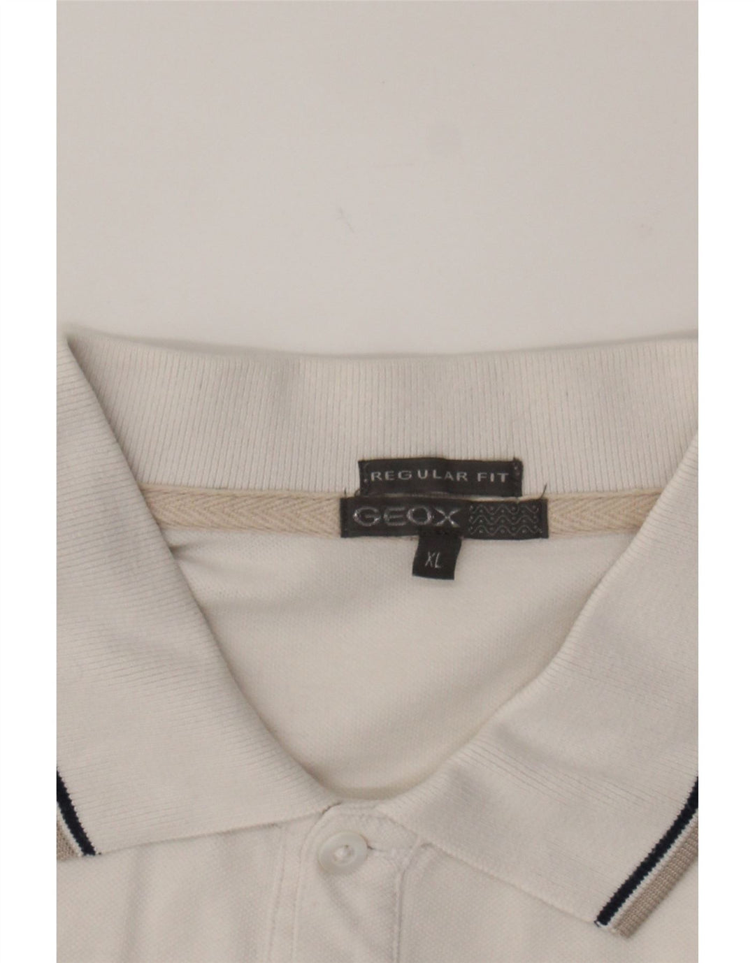 GEOX Mens Regular Fit Polo Shirt XL White Cotton Vintage Geox and Second-Hand Geox from Messina Hembry 