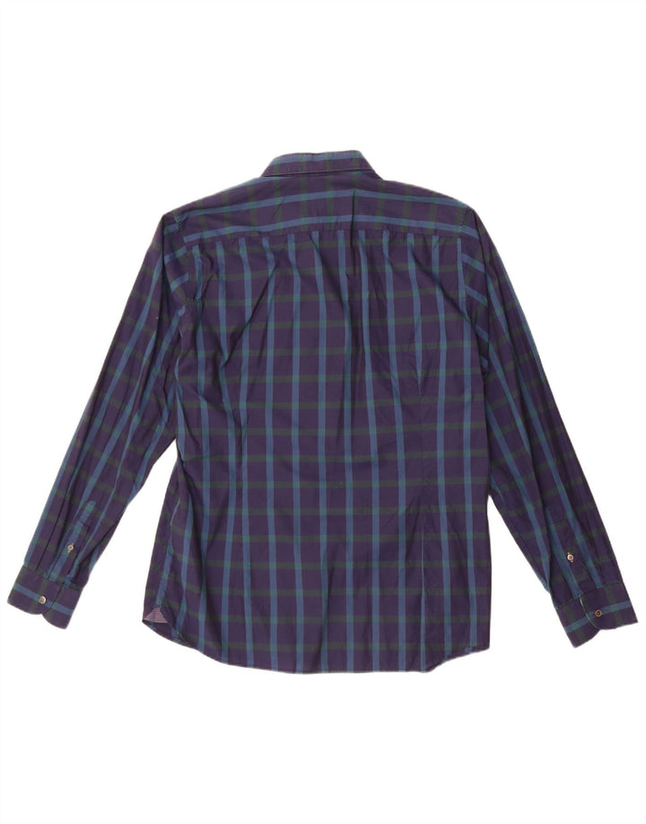 Ted Baker Chemise Homme Taille 4 Grand Bleu Marine à Carreaux Coton