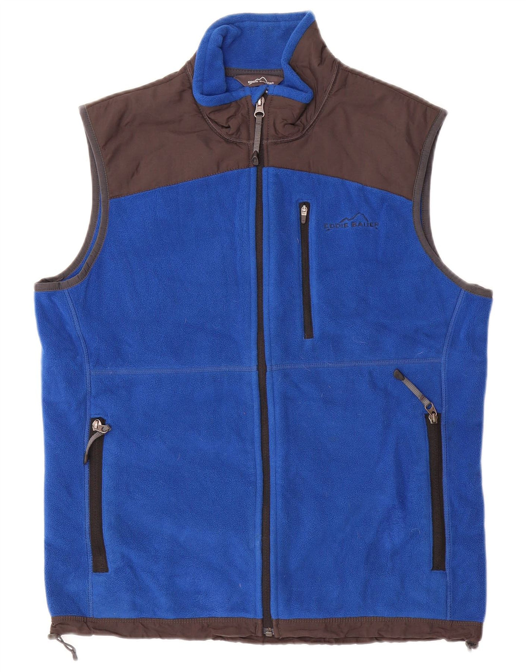 EDDIE BAUER Gilet Polaire Homme UK 36 Petit Bleu Colorblock Polyester