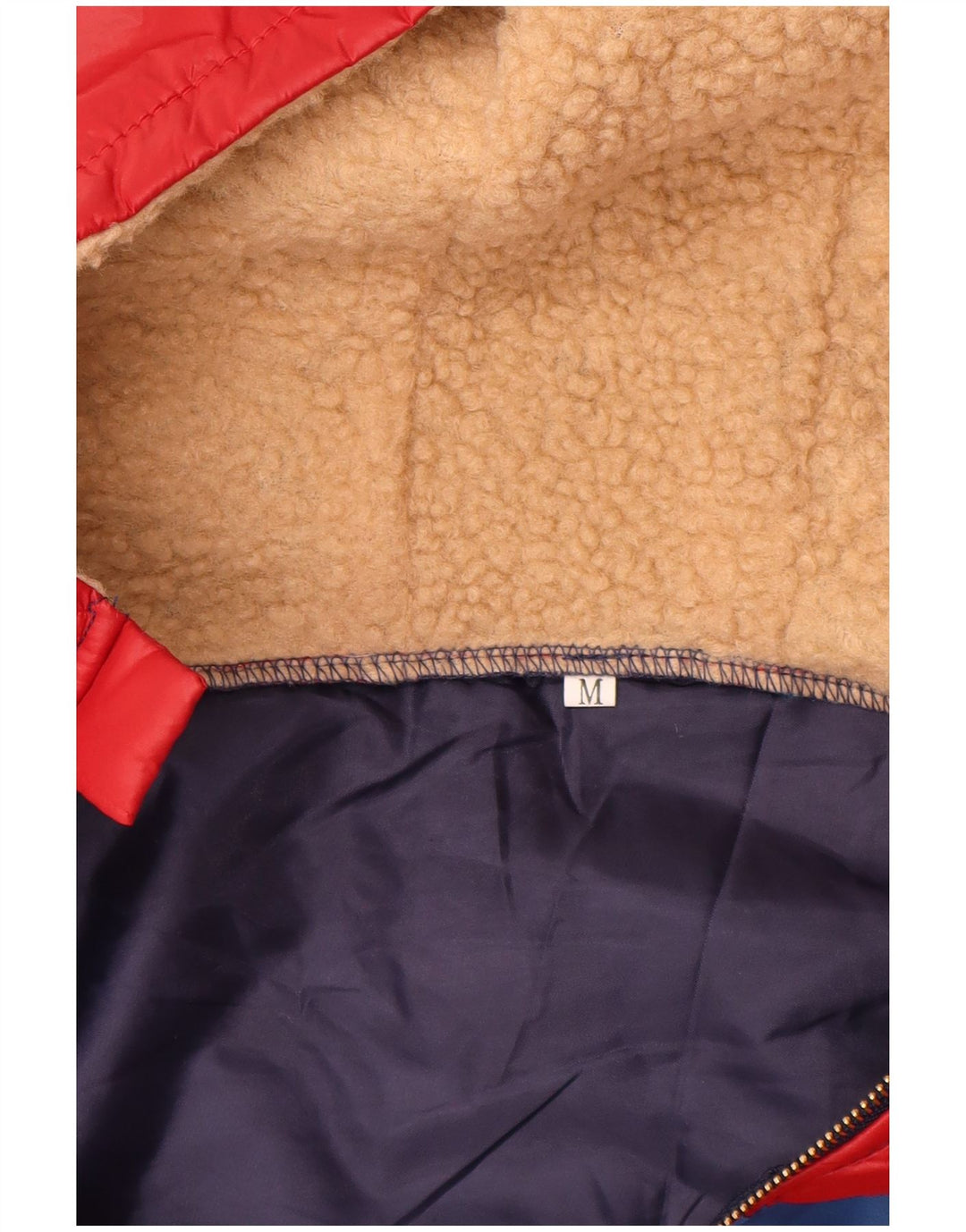 Veste rembourrée à capuche femme vintage UK 14 Medium Blue Colourblock