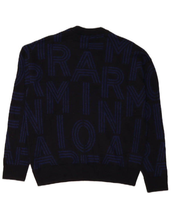 Emporio Armani Pull Graphique à Col Rond Homme Bleu Marine Moyen