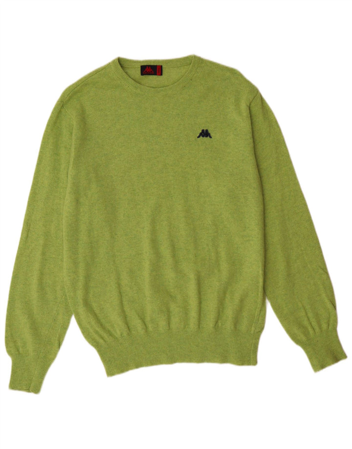 KAPPA Pull col rond homme en laine d'agneau vert petit