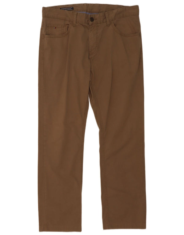 Tommy Hilfiger Pantalon décontracté droit pour homme W34 L30 Marron Coton