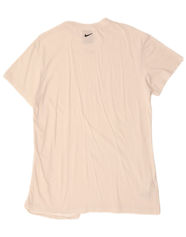 NIKE T-shirt coupe ample pour femme UK 14, coton blanc moyen