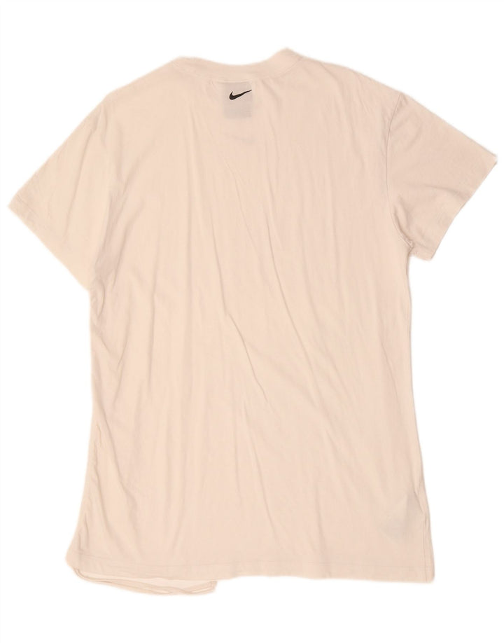 NIKE T-shirt coupe ample pour femme UK 14, coton blanc moyen