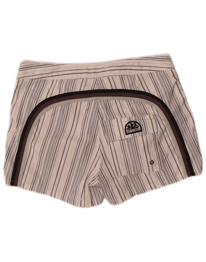 Short de bain Sundek pour homme en polyester rayé blanc moyen