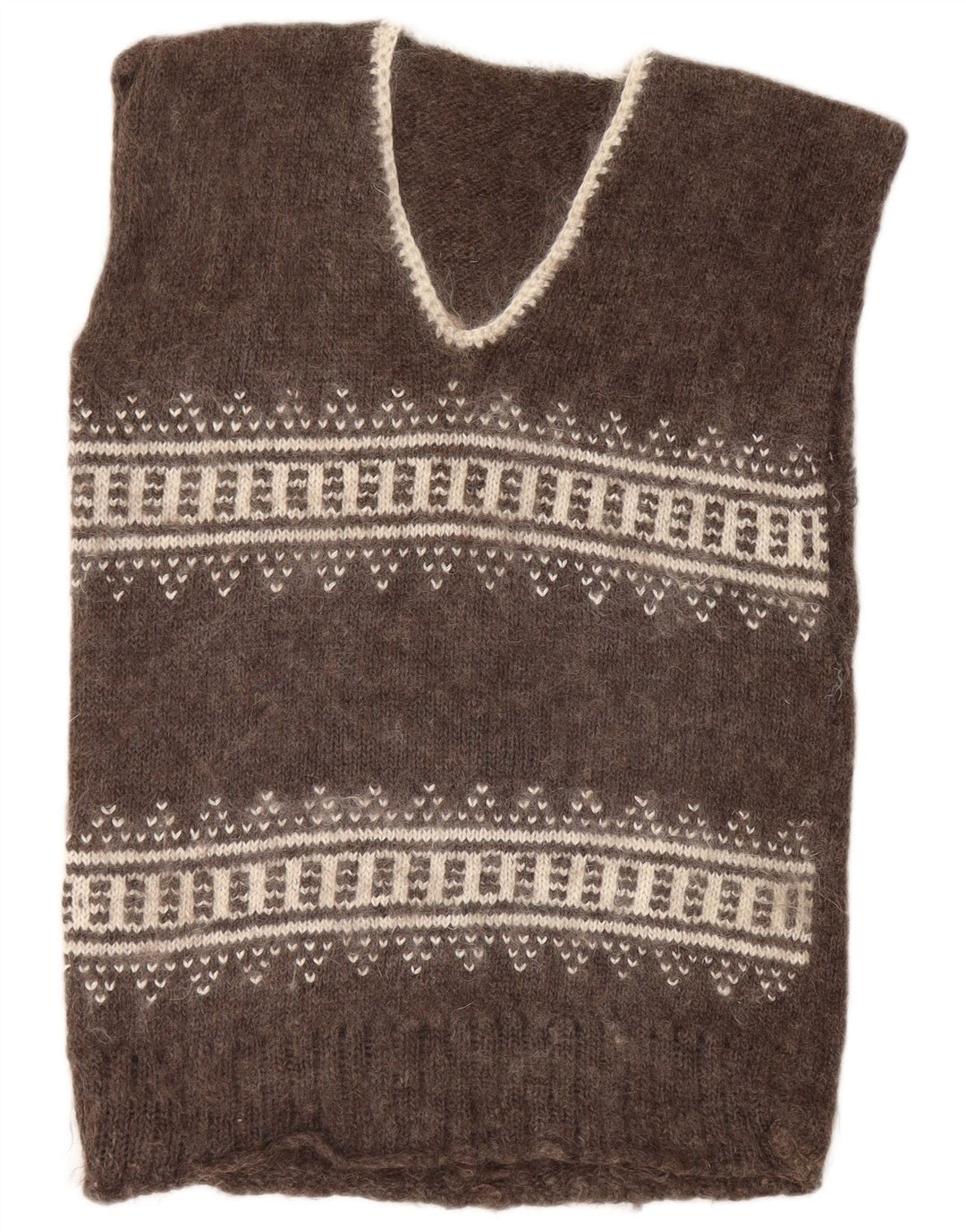 VINTAGE Débardeur pour homme Marron moyen Fair Isle
