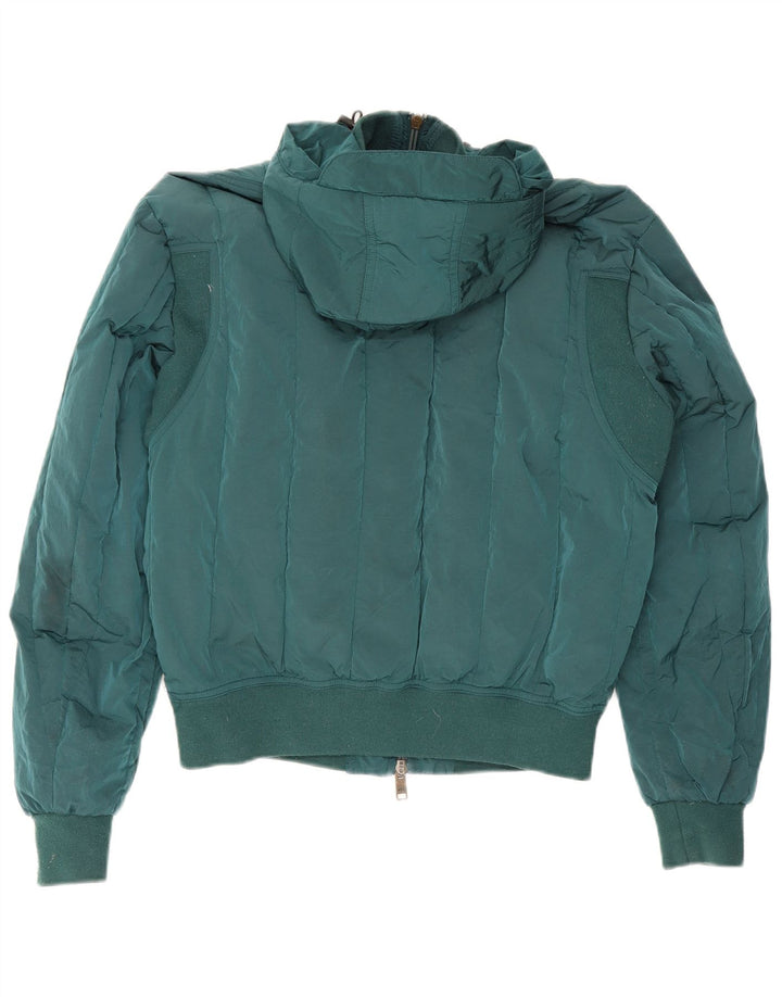 Armani Exchange Veste matelassée surdimensionnée à capuche pour femme UK 10 Small Vert
