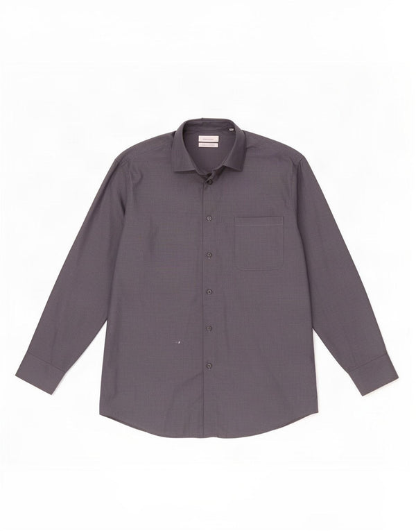 Calvin Klein Chemise coupe régulière pour homme Taille 16 Grand Gris
