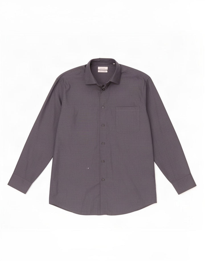 Calvin Klein Chemise coupe régulière pour homme Taille 16 Grand Gris