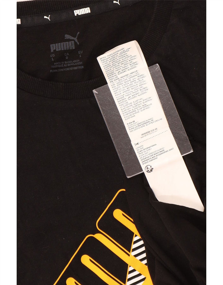 Puma T-shirt graphique pour hommes, grand, noir, coton