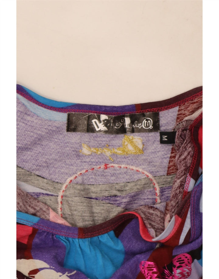 Desigual Femme Graphic Cami Top UK 12 Medium Multicolore Papillon