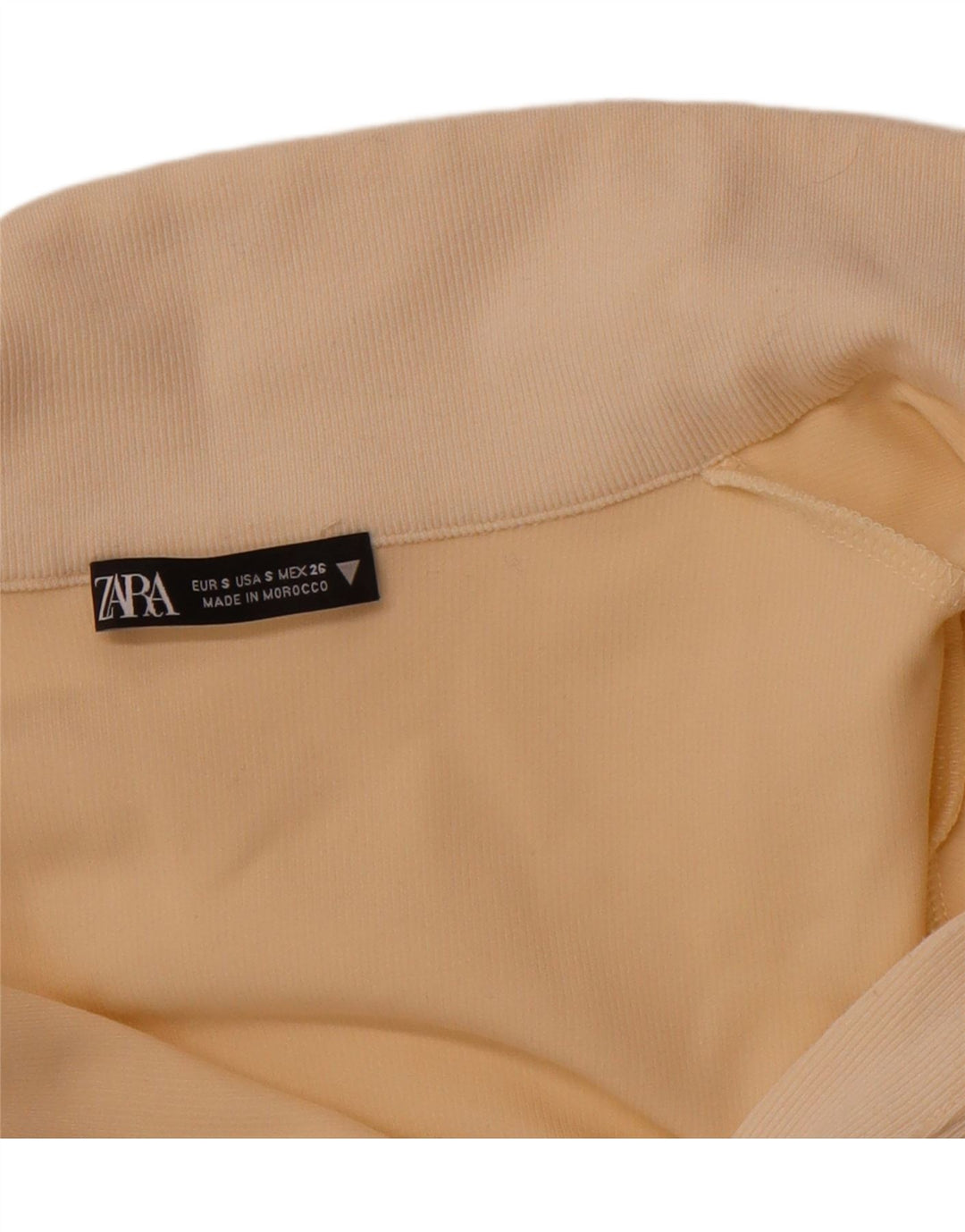 ZARA Womens Long Sleeve Bodysuit UK 8 Small Beige