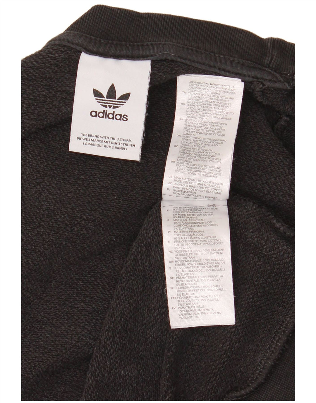 Adidas Sweat-shirt graphique pour homme en coton noir moyen