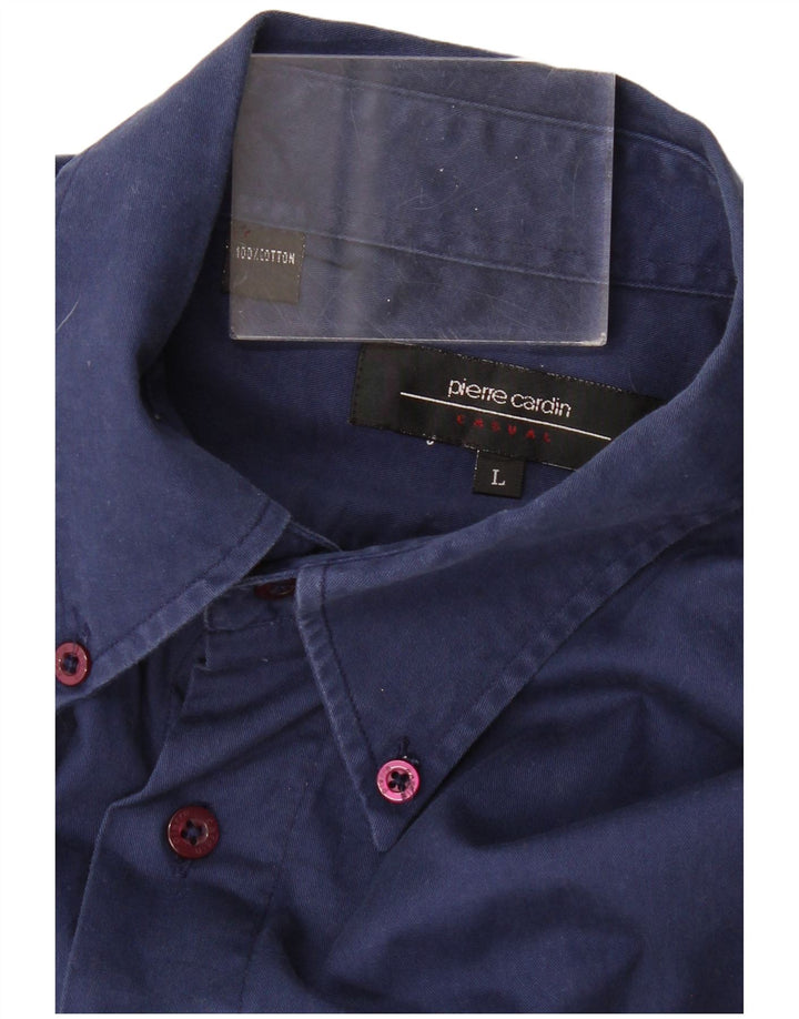 PIERRE CARDIN Chemise Homme Large Bleu Marine Coton