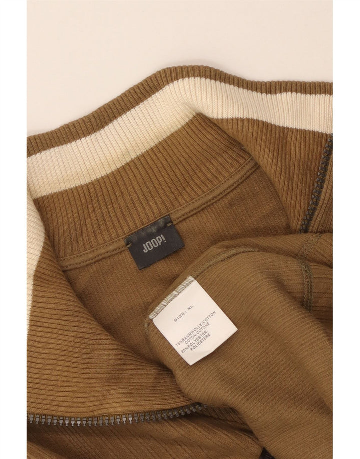 Joop Pull col zippé pour homme XL en coton marron