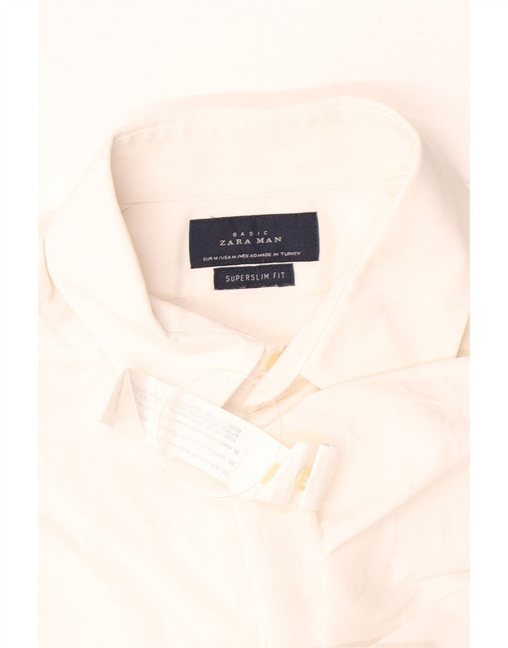 ZARA Chemise Super Slim Fit Homme Blanc Moyen Coton