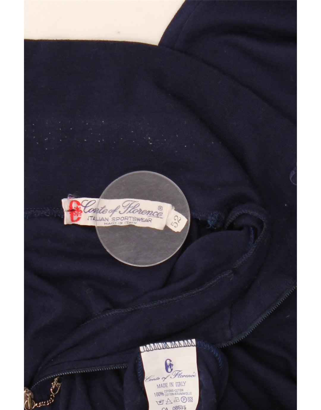 CONTE OF FLORENCE Haut à col zippé et manches longues pour homme IT 52 Large Bleu Marine