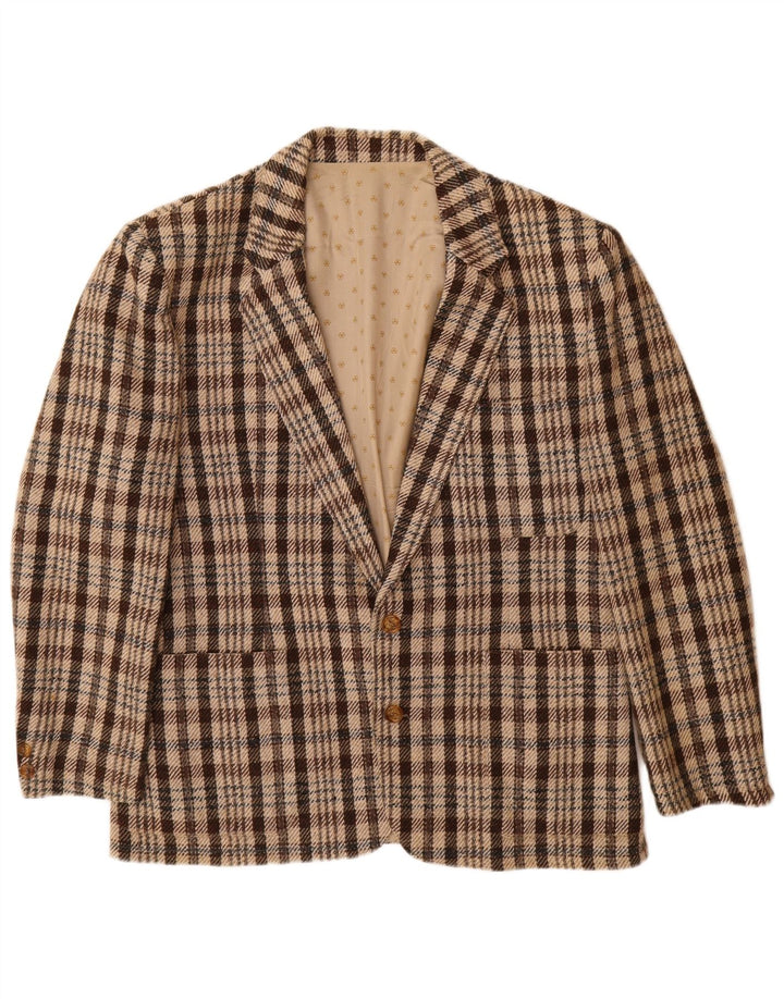 Carrera Veste blazer à 2 boutons pour homme UK 38 Marron moyen à carreaux