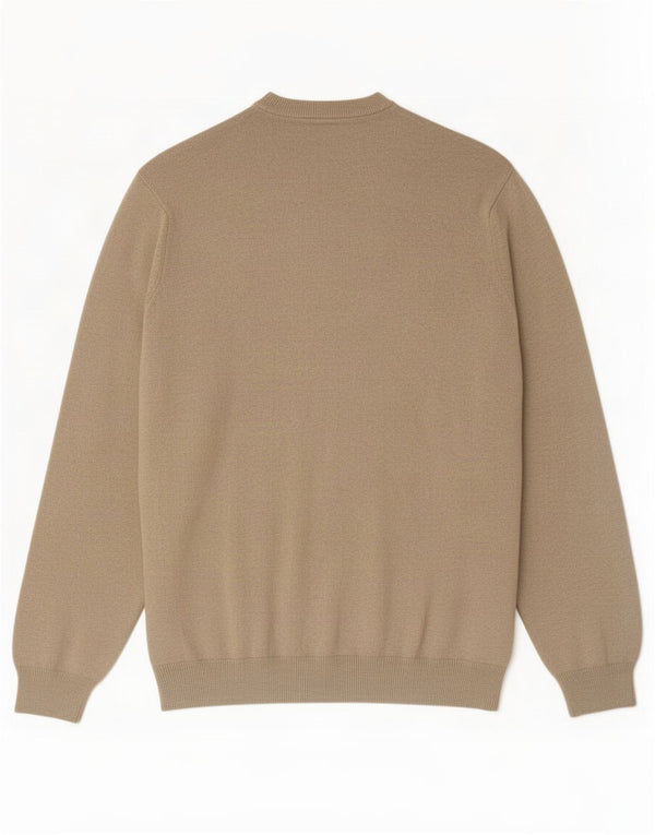 Marks & Spencer Pull col V pour homme en coton beige 2XL