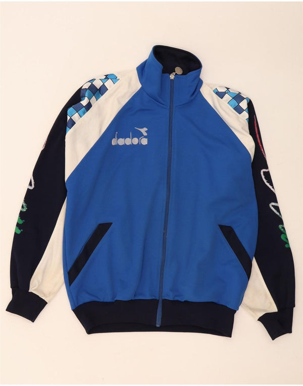 Diadora Veste de survêtement graphique pour hommes, grand bleu, polyester color block