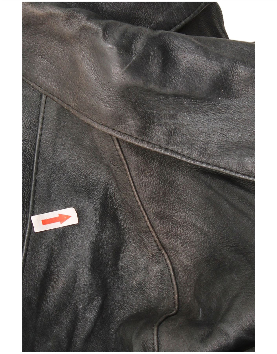 vintage Femme Oversize Double Breasted Veste IT 42 Cuir Noir Moyen