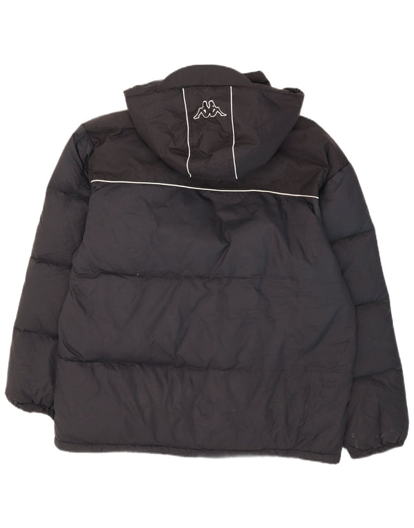 Kappa Veste matelassée à capuche graphique pour homme UK 42 XL Bleu marine Nylon