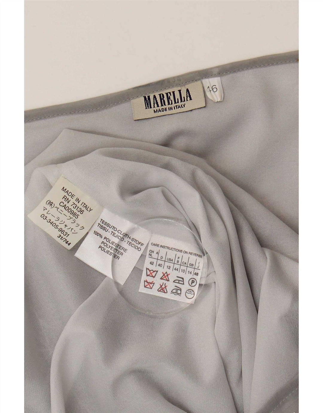 Marella Chemisier transparent pour femme UK 14 Grand gris floral en polyester