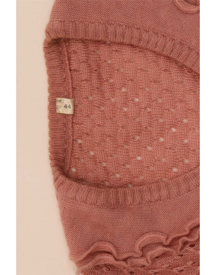 vintage Femmes Volants Avant Col V Pull Pull IT 44 Rose Moyen