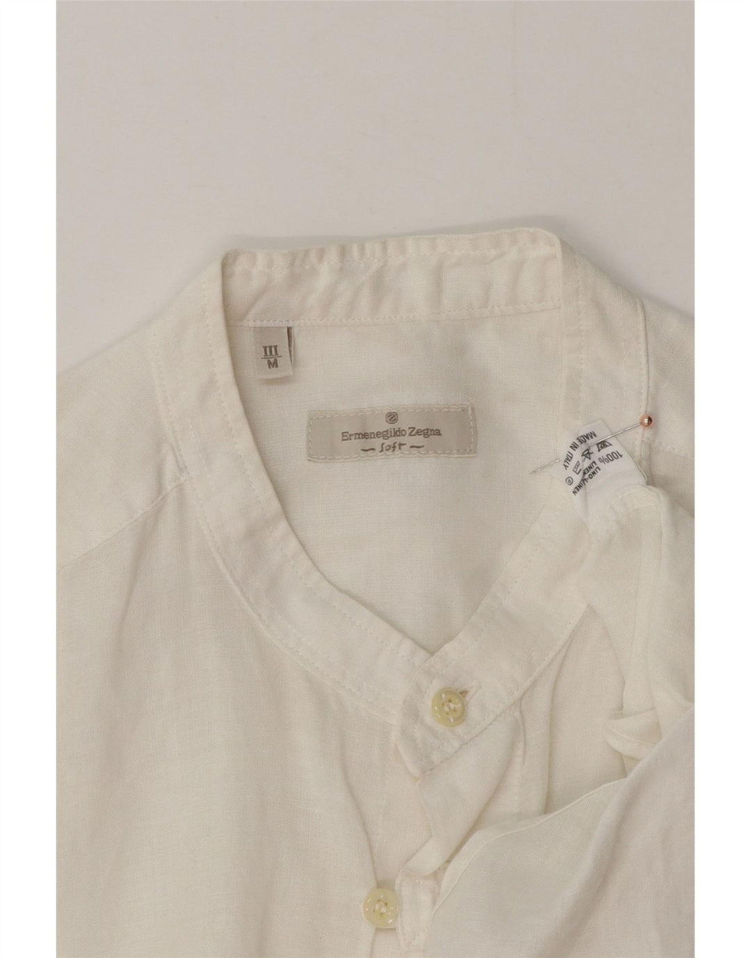 ERMENEGILDO ZEGNA Chemise Homme Lin Blanc Moyen