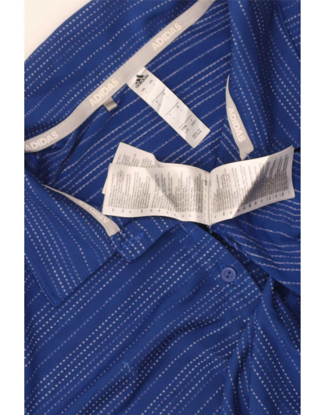 Adidas Polo à manches courtes pour femme Grand bleu rayé en polyester