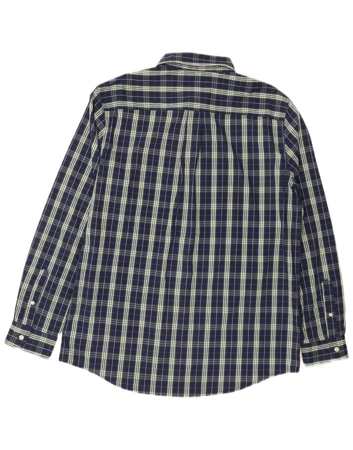 Chaps Chemise Homme Grand Carreau Bleu Marine Coton