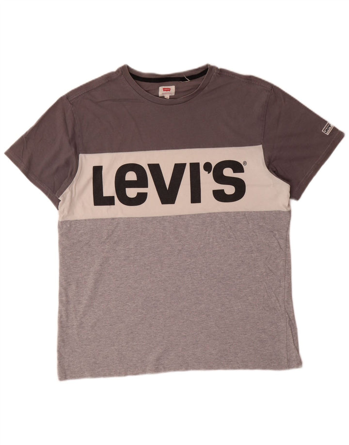 LEVI'S Tee-Shirt Graphique Homme Gris Moyen Colourblock