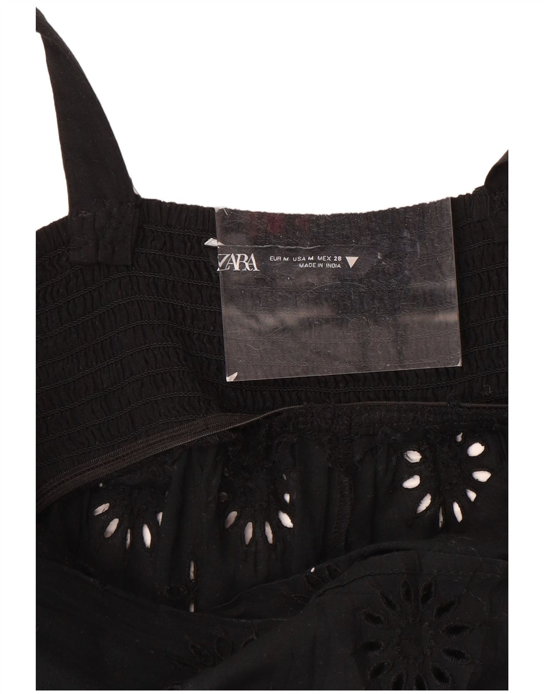 Zara Robe longue sans manches pour femme UK 12 Noir moyen