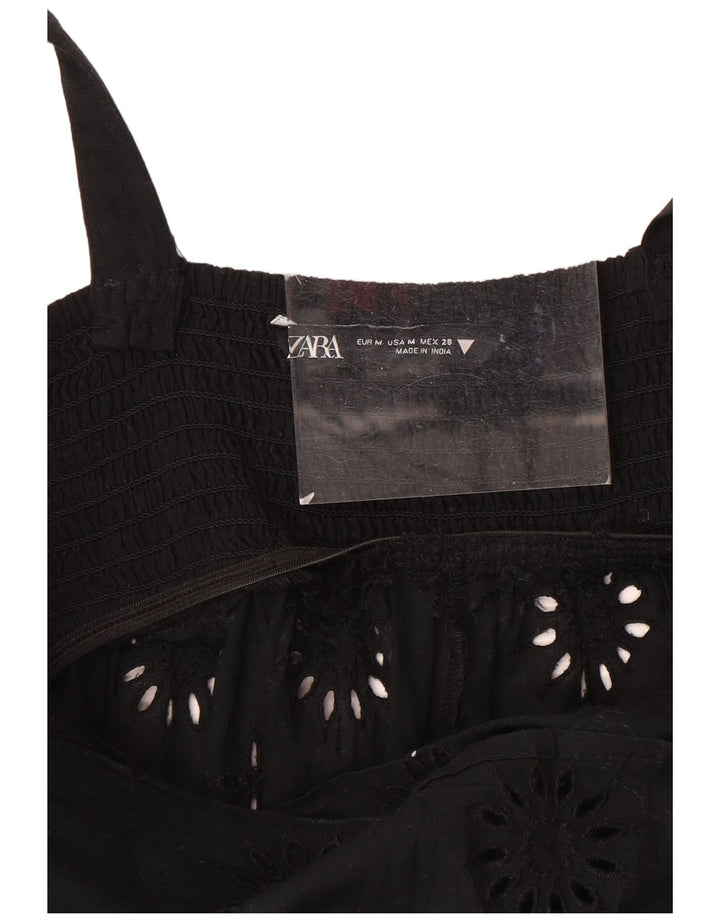 Zara Robe longue sans manches pour femme UK 12 Noir moyen