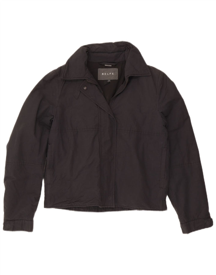 Belfe Veste Bomber Femme UK 8 Petit Coton Noir