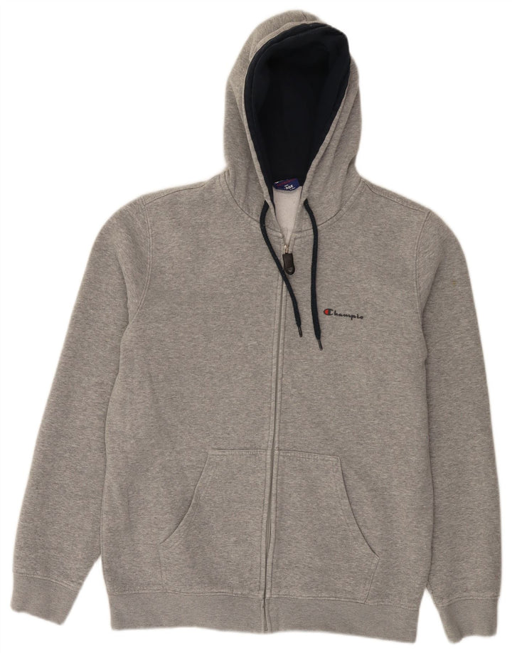 Champion Pull à capuche zippé pour homme, grand coton gris